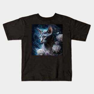 Sphynx Floral Kids T-Shirt